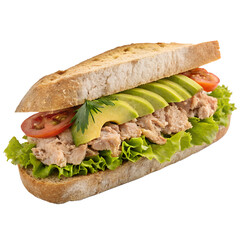 Tuna Sandwich isolated on white background