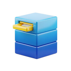 Modern Digital Data Storage Management Icon with transparent background