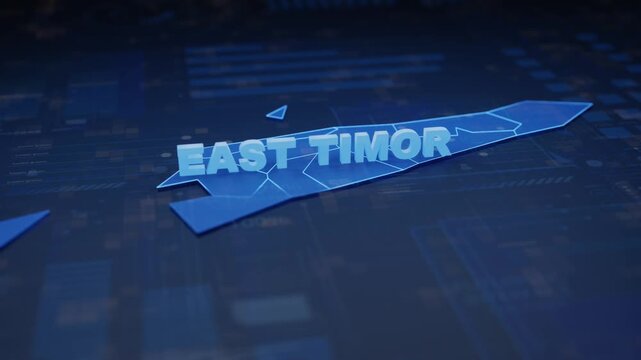 East Timor Map Futuristic Digital Background