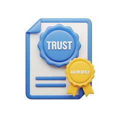 Official Trust and Authenticity Verification Certificate with transparent background
