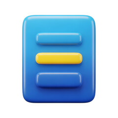 Modern 3D UI Menu List Options Icon Concept with transparent background