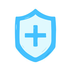 Medical Shield with Plus Sign Health Protection Icon