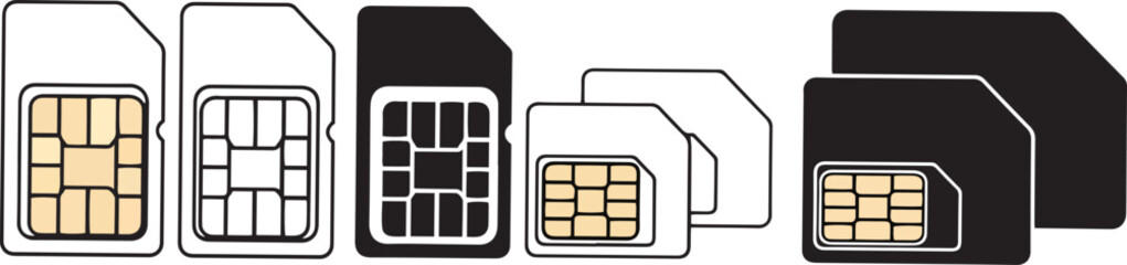 Assorted SIM Card Sizes and Styles SIM card mobile