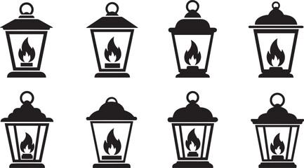 Vintage Lantern Icons Collection lamp light