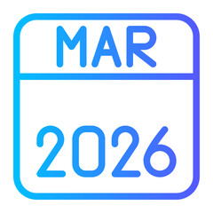 calendar march 2026 icon