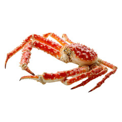 Majestic King Crab: A striking view of a fresh king crab, showcasing its vibrant orange shell and intricate features, inviting culinary exploration.