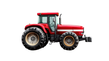 Red Tractor: A robust and vibrant red tractor stands as a symbol of agricultural prowess, ready to till fields and cultivate crops. Capturing the essence of farming and agricultural machinery.