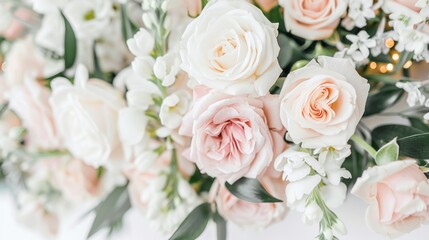 Flower Arrangement of Roses and White Flowers