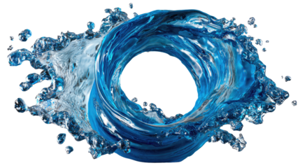 Ocean Whirlpool: The mesmerizing beauty of a swirling water vortex, with crystal-clear drops and the intense blue hue, creating an immersive aquatic dance.