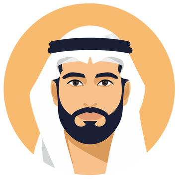 Middle Eastern Man in Traditional Headdress Portrait