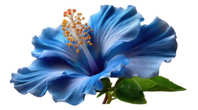 Blue Hibiscus Bloom: A close-up view of a vibrant blue hibiscus flower, showcasing its intricate petals and delicate details.