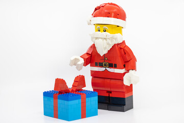 Naklejka premium Hong Kong, November 9 2025: one of Christmas character Santa clause celebrate in Christmas