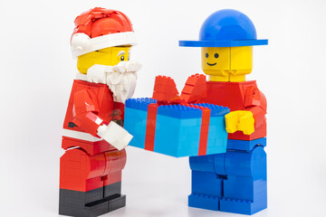 Naklejka premium Hong Kong, November 9 2025: one of Christmas character Santa clause celebrate in Christmas