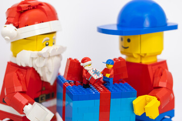 Naklejka premium Hong Kong, November 9 2025: one of Christmas character Santa clause celebrate in Christmas