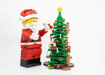 Naklejka premium Hong Kong, November 9 2025: one of Christmas character Santa clause celebrate in Christmas