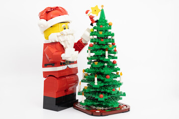 Naklejka premium Hong Kong, November 9 2025: one of Christmas character Santa clause celebrate in Christmas