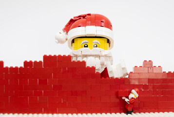 Naklejka premium Hong Kong, November 9 2025: one of Christmas character Santa clause celebrate in Christmas