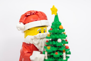 Naklejka premium Hong Kong, November 9 2025: one of Christmas character Santa clause celebrate in Christmas