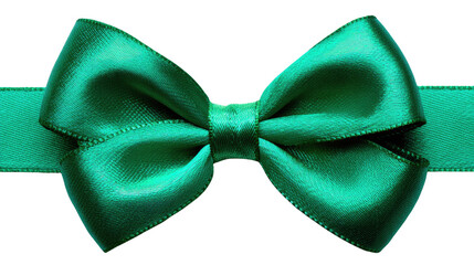 Emerald Ribbon Bow: A close-up view unveils an exquisite emerald-colored ribbon bow, meticulously crafted, its lustrous sheen elegantly catching the light.
