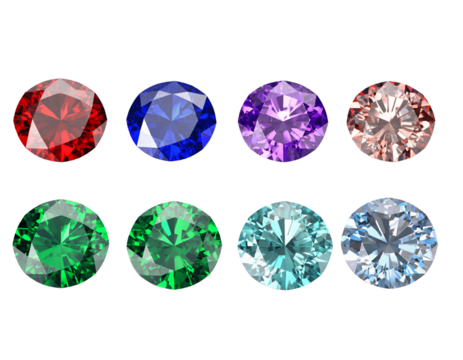  Pair of luxurious jewel element set collection isolated on transparent background PNG