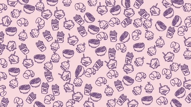 A colorful, playful seamless pattern featuring assorted candies and sweets, perfect for confectionery design, packaging backgrounds, or festive decoration projects.