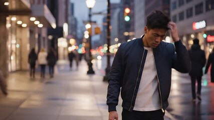 Relationship Trouble on City Street - A Couples Emotional Dispute. - Powered by Adobe