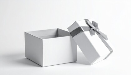 An Open White Gift Box with Pink Ribbon&mdash;Celebrating Anticipation, Grace, and the Tender Art of Giving Through Soft Hues, Minimalist Form, and the Poised Invitation of a Moment Yet to Unfold