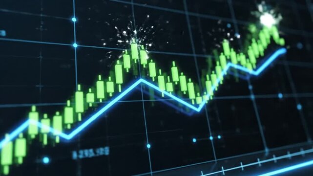 Ascending chart shows market optimism
