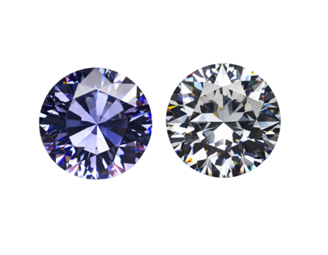 Two colorful gemstone variations bundle isolated on transparent background PNG