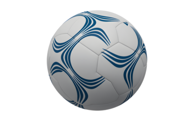 Classic white soccer ball with stylish blue accents ready for the big game, inspiring teamwork and athletic achievement for sports enthusiasts everywhere
