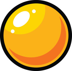 Fototapeta premium Glossy Orange Sphere – Cartoon-Style Ball with Highlights and Gradient Texture