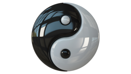 Striking Yin Yang Symbol: Harmony and Balance for Spiritual Wellness, Business Growth, and Modern Design Projects, Evoking Serenity, Success, and Elegance
