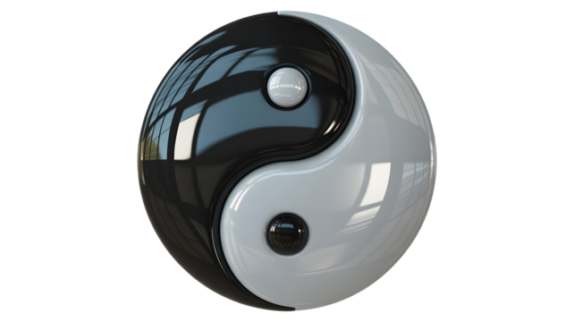 Striking Yin Yang Symbol: Harmony and Balance for Spiritual Wellness, Business Growth, and Modern Design Projects, Evoking Serenity, Success, and Elegance