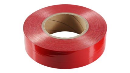 Roll of bright red tape for packaging, crafting and industrial needs, use this adhesive to seal boxes, create art projects and secure surfaces safely