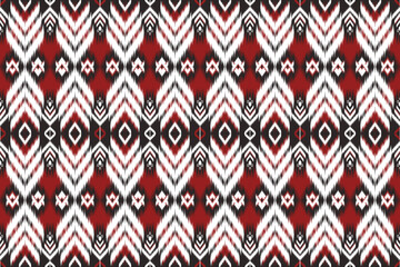 Graphic design abstract ethnic ikat seamless pattern geometric embroidery bohemian style.