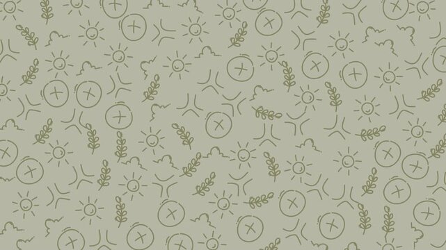 A continuous floral pattern with intricate leaf and flower sketches in subtle tones, perfect for backgrounds, textiles, and creative projects.