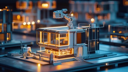Modern architecture model showcasing futuristic design elements
