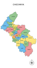 Obraz premium Colorful Region Map with Borders and Names Isolated