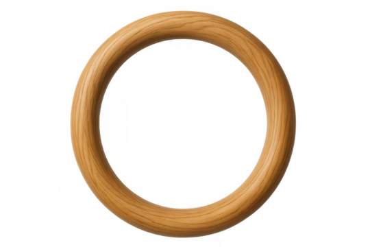 Wooden ring displaying natural wood grain texture, ideal for design elements and backgrounds, on transparent background