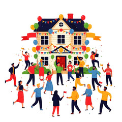 Cheerful People Celebrating at a Festive House Party.