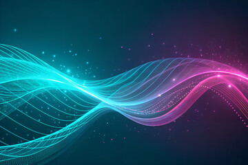 Dynamic Wavelengths: A mesmerizing display of flowing lines and vibrant hues dances across a dark backdrop, creating an artistic impression of technology and energy.