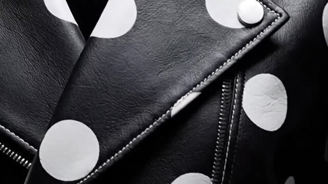 Leather jackets monochrome polkadot design shines