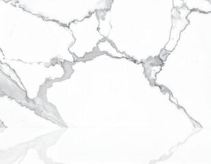 Elegant white marble texture with natural grey veining. A polished, reflective surface creating a luxurious and clean background for modern interior design