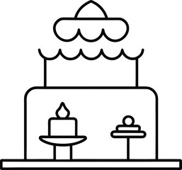 Cake Shop Display Line Art Transparent Background