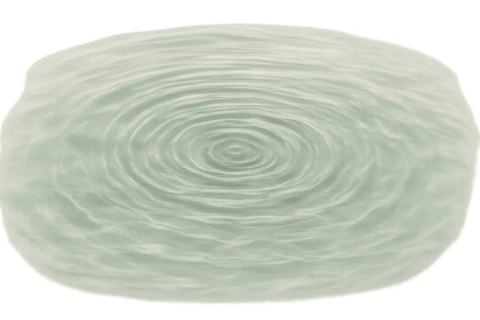 Pale green liquid creating a ripple effect and abstract vortex pattern on a transparent background