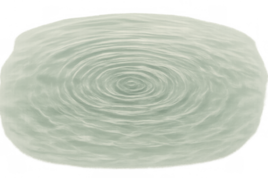 Pale green liquid creating a ripple effect and abstract vortex pattern on a transparent background