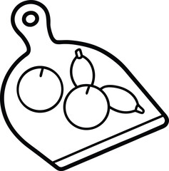 Gourmet Charcuterie Board Line Art Transparent Background