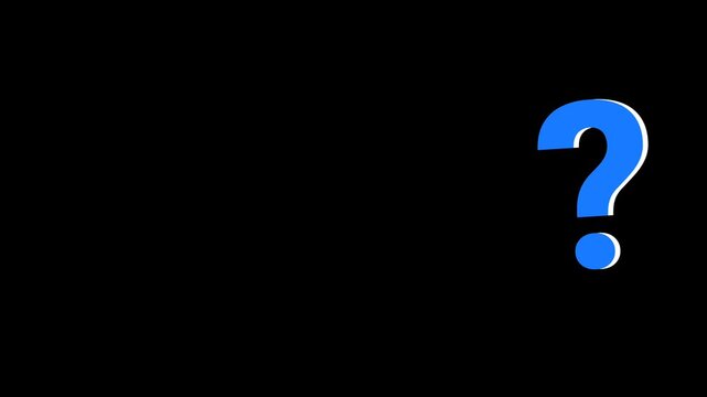 Blank frame with blue question mark icon animation