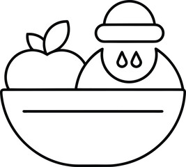 Minimal food icon pack line art transparent background