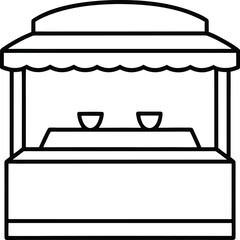 Pastry showcase counter line art transparent background